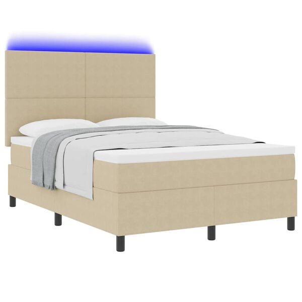 vidaXL Boxspring bed Lichtgrijs en wit. 193 x 144 x 128 cm