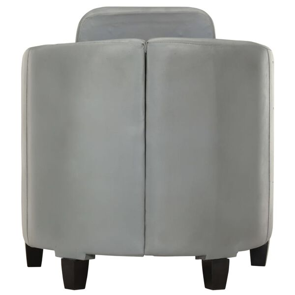 vidaXL Fauteuil echt leer grijs