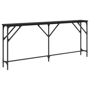 vidaXL Wandtafel Zwart eiken 180 x 23 x 75 cm Gelaagd hout en metaal