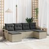vidaXL Tuin Sofa Set met kussen 6 pcs Lichtgrijs Poly riet