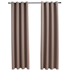 vidaXL Gordijn verduisterend met metalen ringen 2 st 140x175 cm taupe