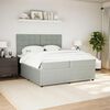 vidaXL Boxspring met matras fluweel lichtgrijs 200x200 cm