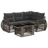 vidaXL Tuinbankenset 5 st Grijs en Donkergrijs poly rattan