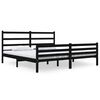 vidaXL Bedframe massief grenenhout zwart 180x200 cm