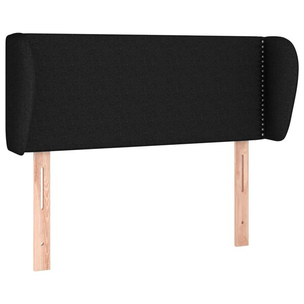 vidaXL Hoofdbord met randen 93x23x78/88 cm stof zwart