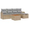 vidaXL Tuinbankenset 6 st Beige poly rattan