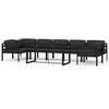 vidaXL 8-delige Loungeset met kussens aluminium antracietkleurig