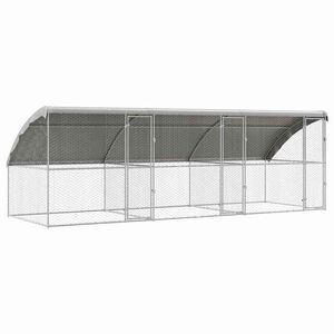 vidaXL Hondenhok 3 st Zilver 6 x 2 x 2 m Gegalvaniseerd staal