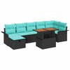 vidaXL Tuinbankenset 8 st Zwart poly rattan