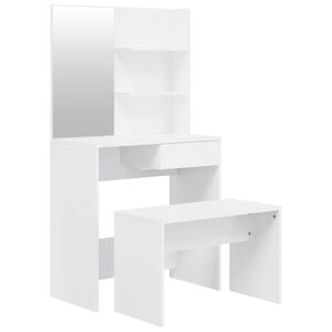 vidaXL Kaptafelset 74,5x40x141 cm hoogglans wit