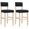 vidaXL Barstoelen 2 st massief rubberhout en kunstleer