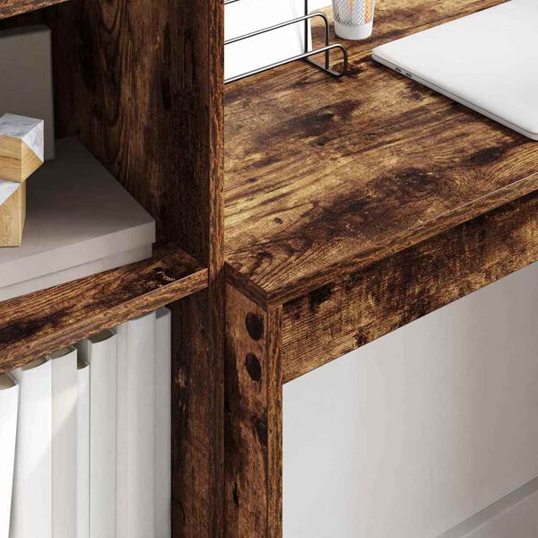 vidaXL Bureau Gerookt eiken 80 x 40 x 76 cm