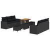 vidaXL Tuin Sofa Set 9 st Zwart poly rattan