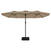 vidaXL Parasol dubbel dak met LED 449x265 cm taupe