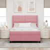 vidaXL Boxspringbed met matras Roze 140 x 190 cm Fluweel