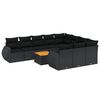 vidaXL 11-delige Loungeset met kussens poly rattan zwart