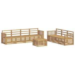vidaXL Sofa-Sets 8 st Wit Massief Acaciahout