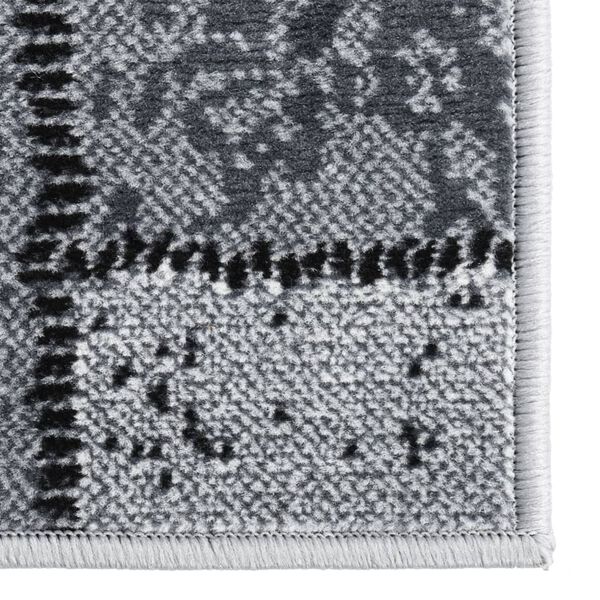 vidaXL Tapijtloper 80x350 cm BCF grijs met blokpatroon