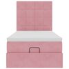 vidaXL Ottoman bed met matrassen 100x200cm fluweel roze
