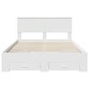 vidaXL Bedframe met hoofdeinde met lade Wit 150 x 200 cm Bewerkt hout