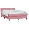 vidaXL Boxspring met matras fluweel roze 160x210 cm