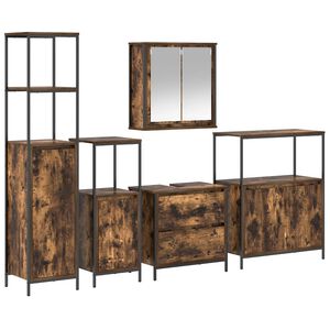 vidaXL Badkamermeubelset 5 st Bruin 36 x 35 x 165 cm Bewerkt hout
