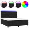 vidaXL Boxspring met matras en LED fluweel zwart 160x200 cm