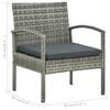 vidaXL 5-delige Loungeset met kussens poly rattan grijs
