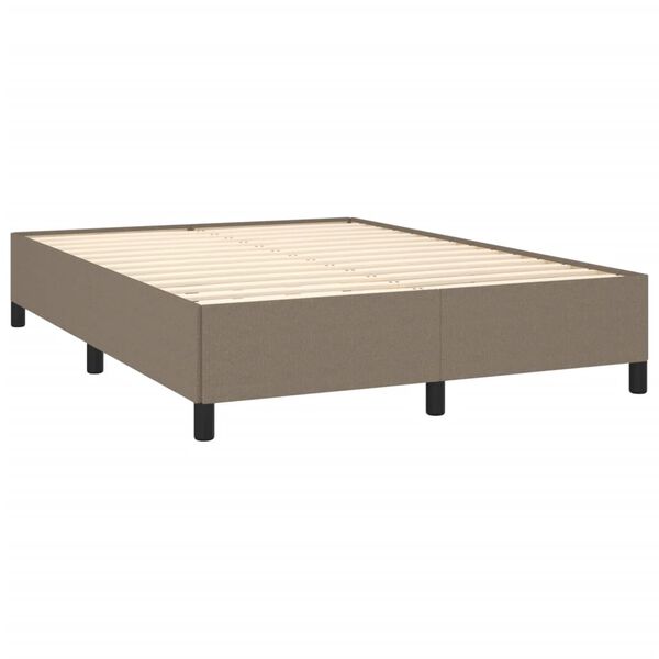 vidaXL Bedframe zonder matras stof taupe 140x200 cm