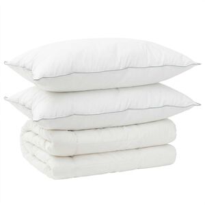 vidaXL Dekbed en Kussen Set 3 st 200 x 200 cm 4 seizoenen 300 GSM Wol