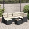 vidaXL Tuin Sofa Set met kussen 7 pcs Zwart Poly riet