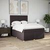 vidaXL Boxspring met matras stof donkerbruin 160x200 cm