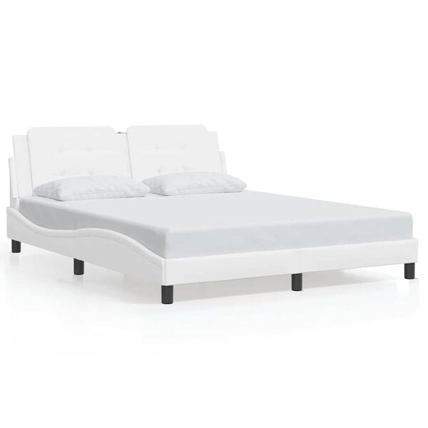 vidaXL Bedframe zonder matras "Zadar" kunstleer wit 160x200 cm