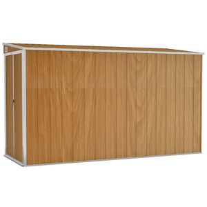 vidaXL Tuinhuis aan de muur 118x288x178 cm gegalvaniseerd staal bruin