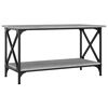 vidaXL Salontafel 80x45x45 cm bewerkt hout en ijzer grijs sonoma eiken