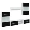 vidaXL Muurvitrine tv-meubel met LED-verlichting zwart 5-delig