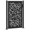 vidaXL Poort met vlamontwerp 100x150 cm staal zwart