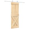 vidaXL Schuifdeur Natuurlijk en Wit 70 x 210 cm Massief Grenenhout