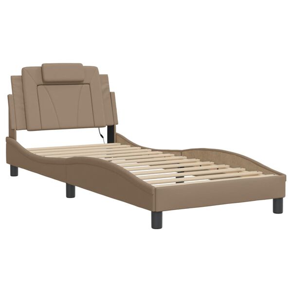 vidaXL Bedframe "Viana" met LED zonder matras cappuccino 80x200 cm