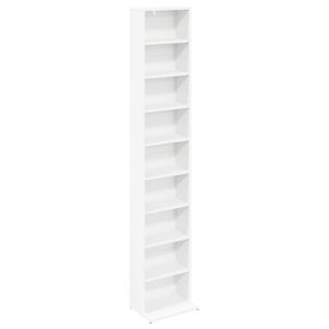 vidaXL CD Kast Wit 33 x 23,5 x 175 cm Bewerkt hout