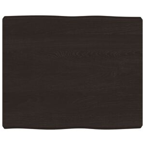 vidaXL Tafelblad natuurlijke rand 60x50x(2-6) cm eikenhout donkerbruin
