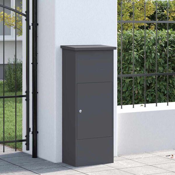 vidaXL Pakket inwerp box met slot Antraciet 44,5 x 29 x 110,5 cm Staal