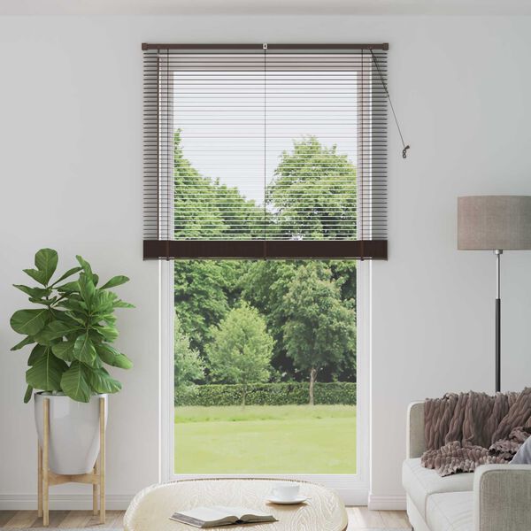 vidaXL Venetiaanse Blind Donkerbruin met Patroon 213 x 120 cm PVC