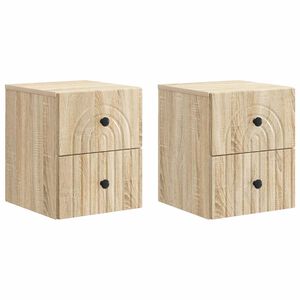 vidaXL Wandbeugel Bedkast 2 pcs Sonoma Eiken 33 x 34,5 x 40 cm