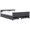 vidaXL Bedframe met 4 lades massief grenenhout donkergrijs 160x200 cm