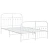 vidaXL Bedframe met hoofd- en voeteneinde metaal wit 120 x 190 cm