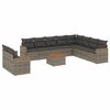 vidaXL 11-delige Loungeset met kussens poly rattan grijs