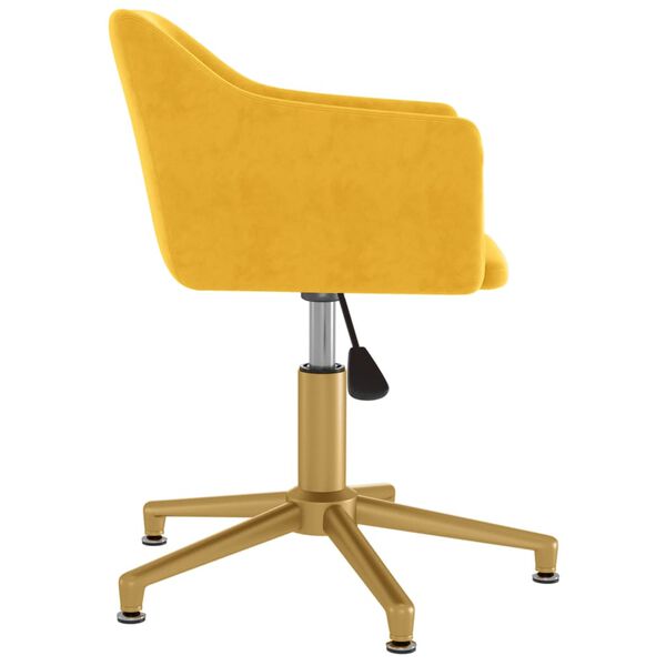vidaXL Eetkamerstoel draaibaar fluweel geel