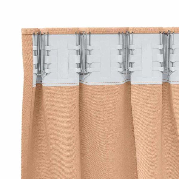 vidaXL Zwart-out Gordijnen met Ringen 2 pcs Licht Bruin 245 x 140 cm
