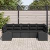 vidaXL Tuin Sofa Set met kussen 7 pcs Zwart Poly Rattan